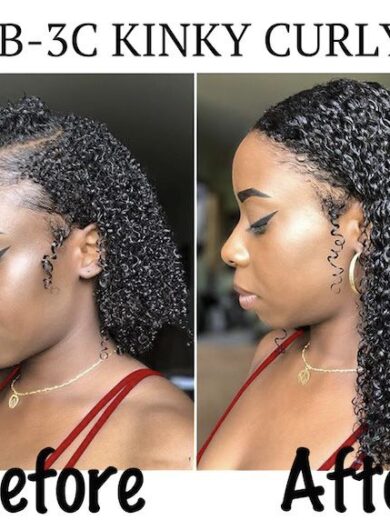 Kinky curly tape in hair extensions